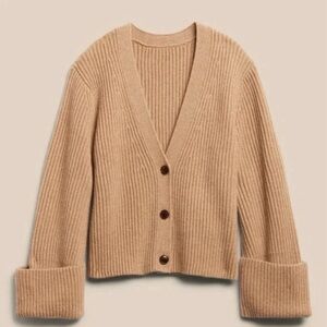 Banana Republic Tan Ribbed Cardigan